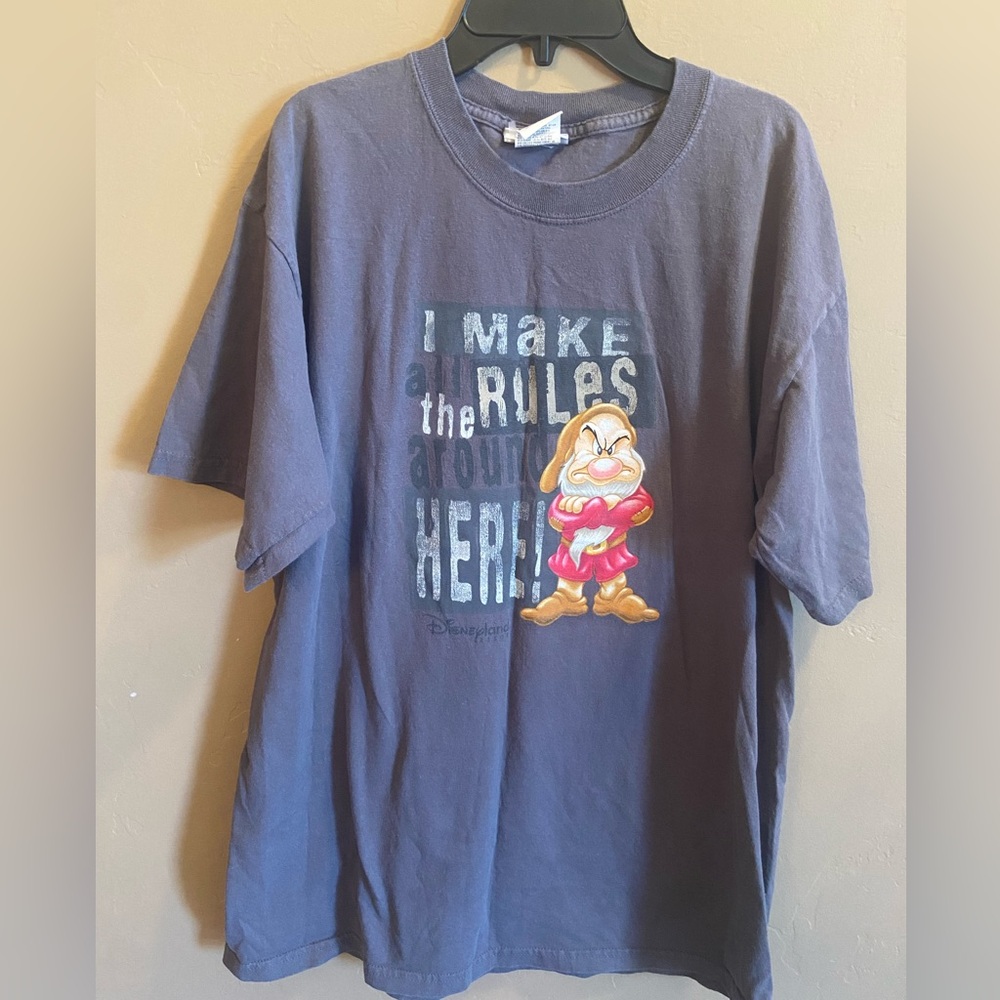 Vintage Disneyland Grumpy graphic tee Men large gray cotton